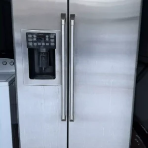 GE Side-by-Side Refrigerator — Stainless Steel — Clean, Tested & Ready