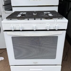 Whirlpool 30 Gas Range – White – 5 Burner – Oven Window