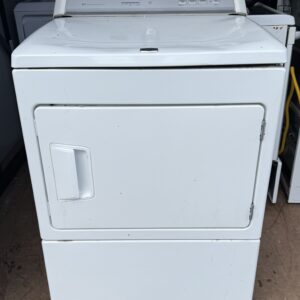 Maytag 7.0 cubic foot electric dryer in white, front view