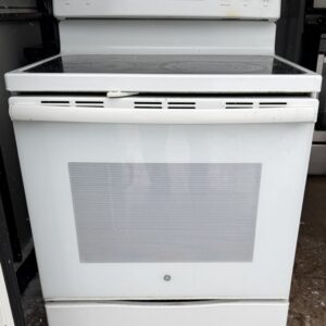 GE 30-inch Glass Cooktop White Electric Range