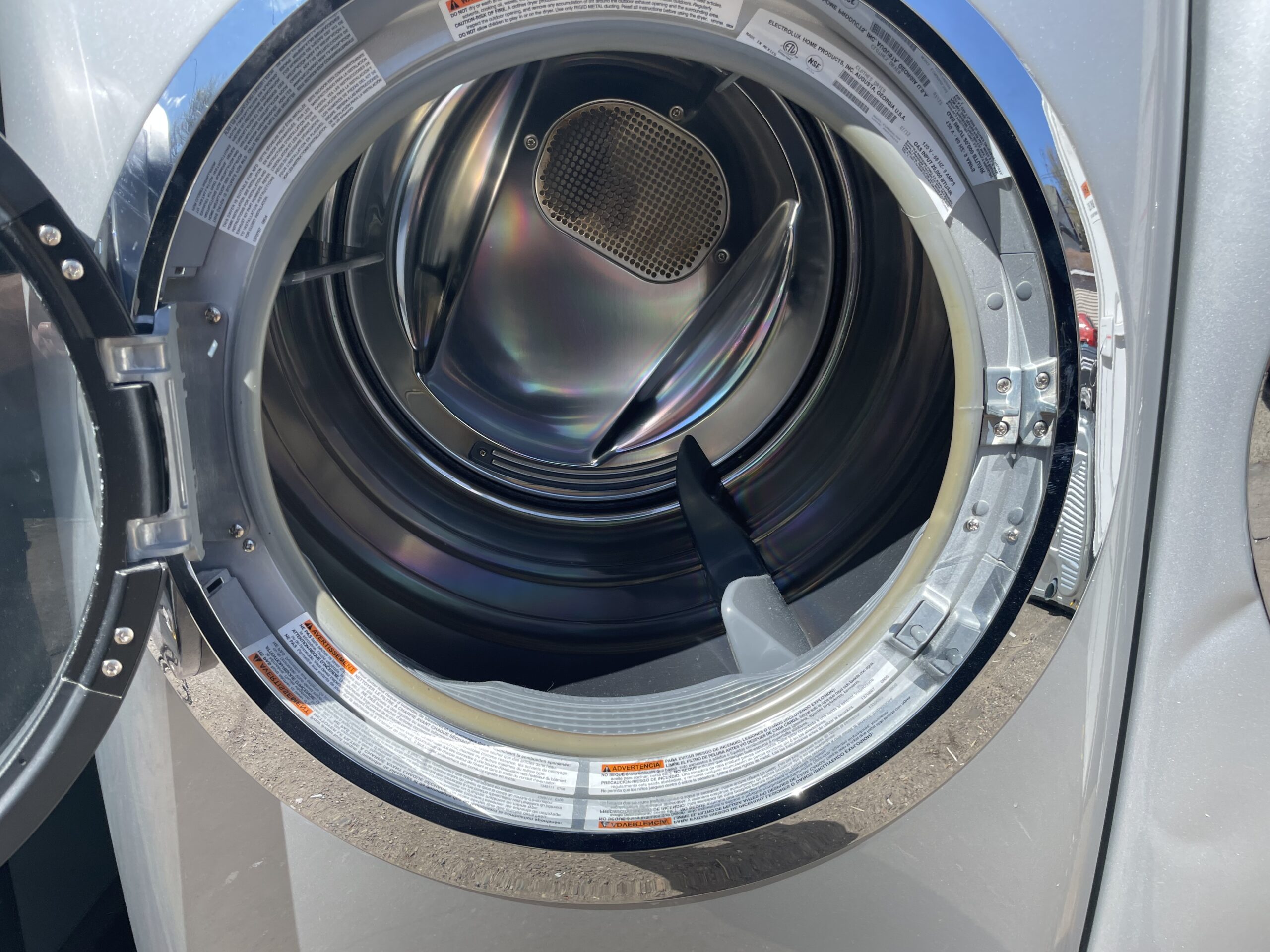 Electrolux silver washer control panel close-up