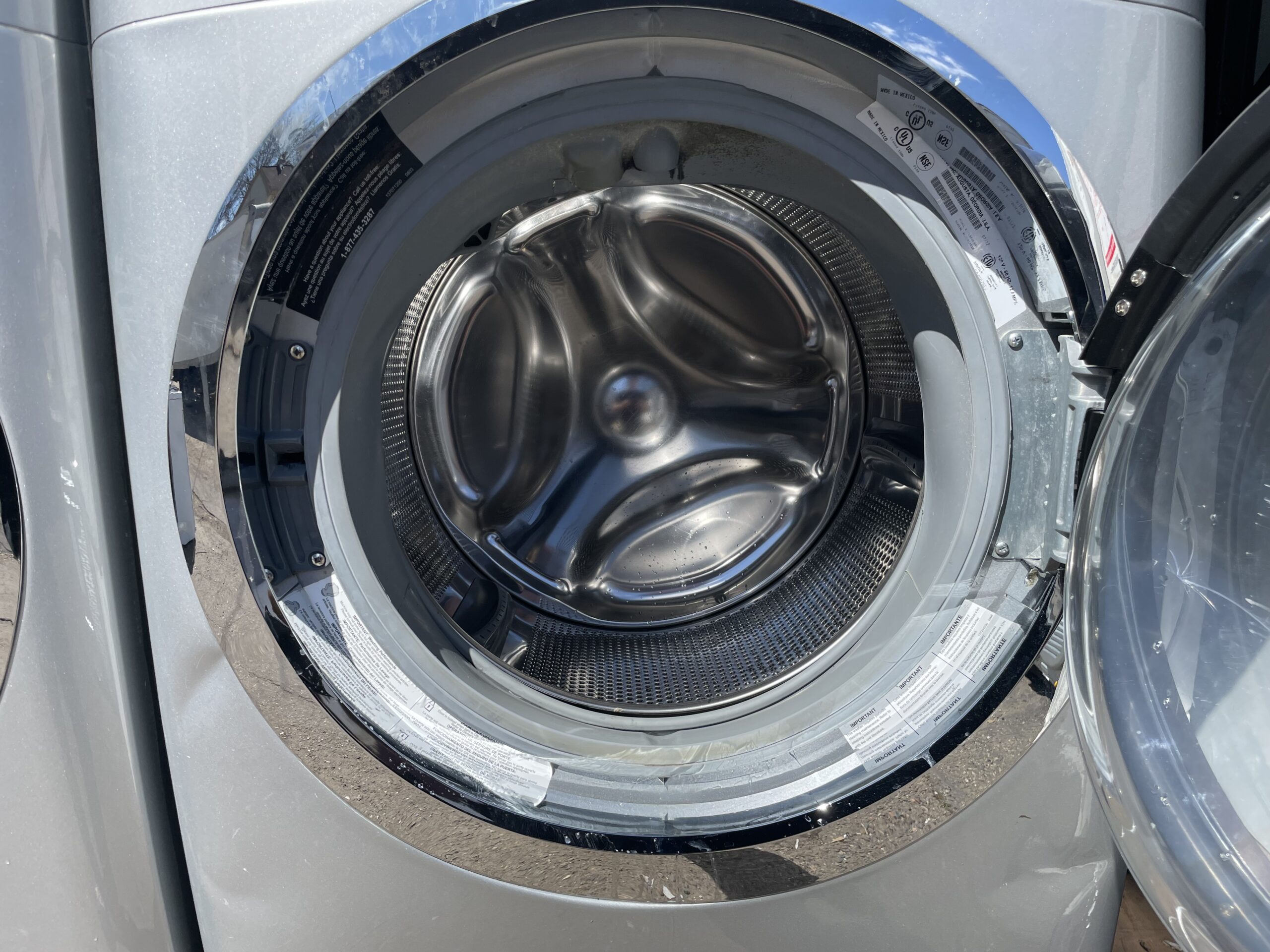 Electrolux silver washer interior view