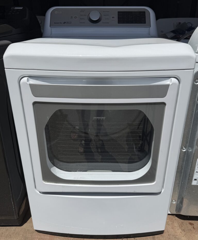 LG electric dryer 7.3 cu ft white, front view
