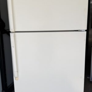 Whirlpool 19 cu ft top freezer refrigerator bisque DesignerStyle, front view