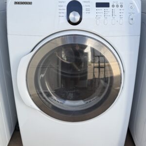 Samsung front load gas dryer 7.3 cu ft white, front view