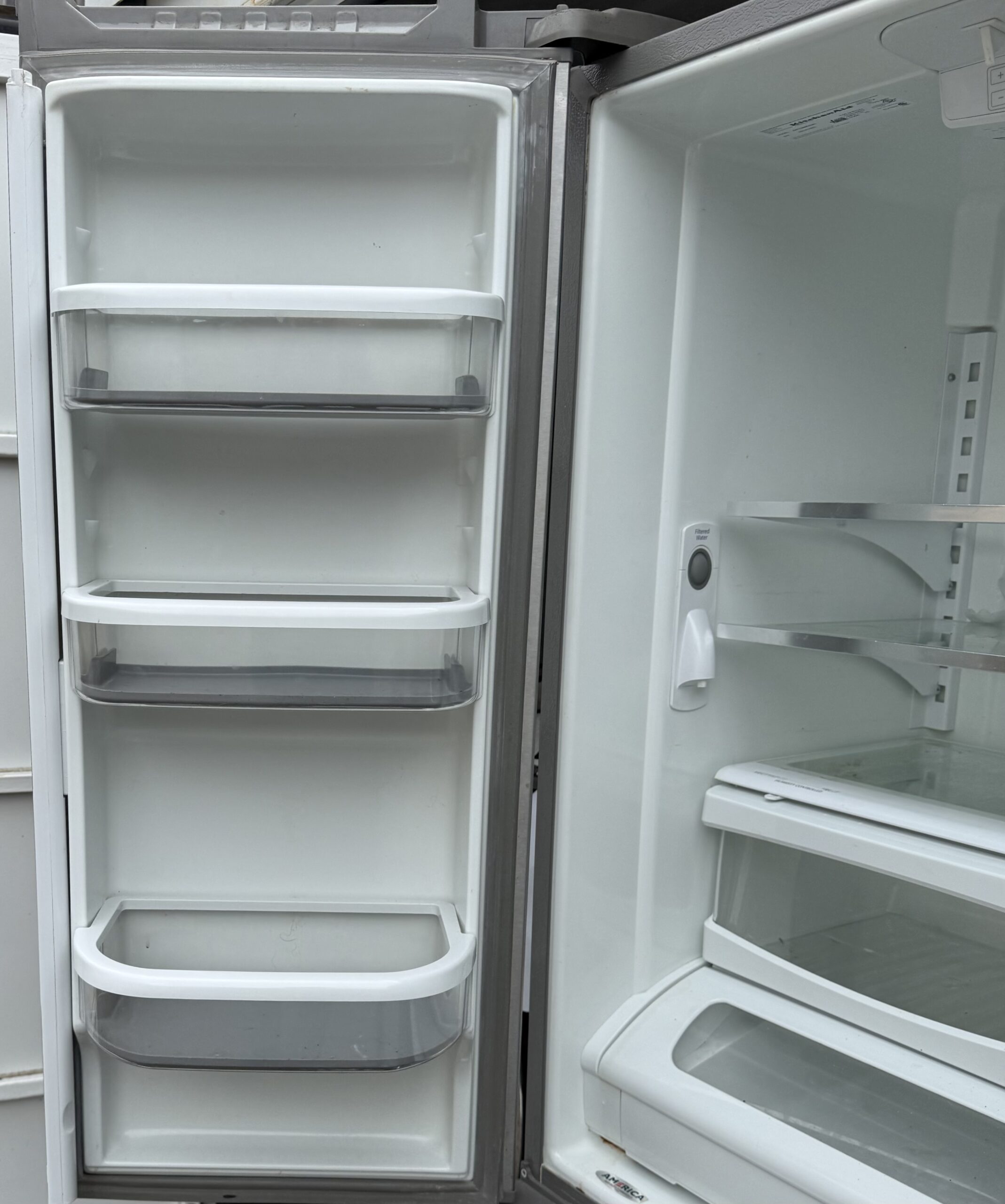 KitchenAid Counter-Depth Refrigerator — Left Door Interior with Bins