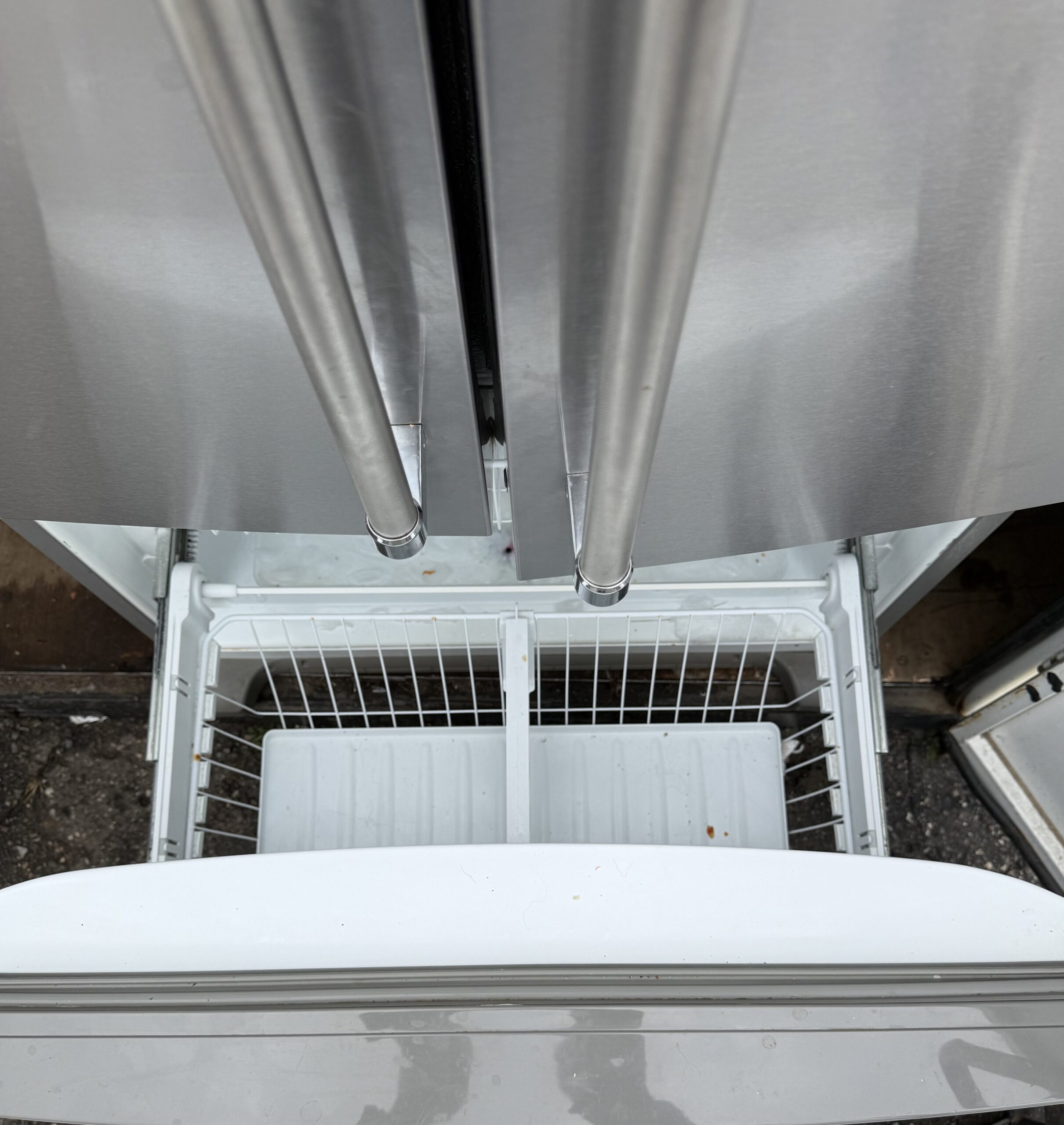 KitchenAid Counter-Depth Refrigerator — Freezer Drawer Open with Wire Basket