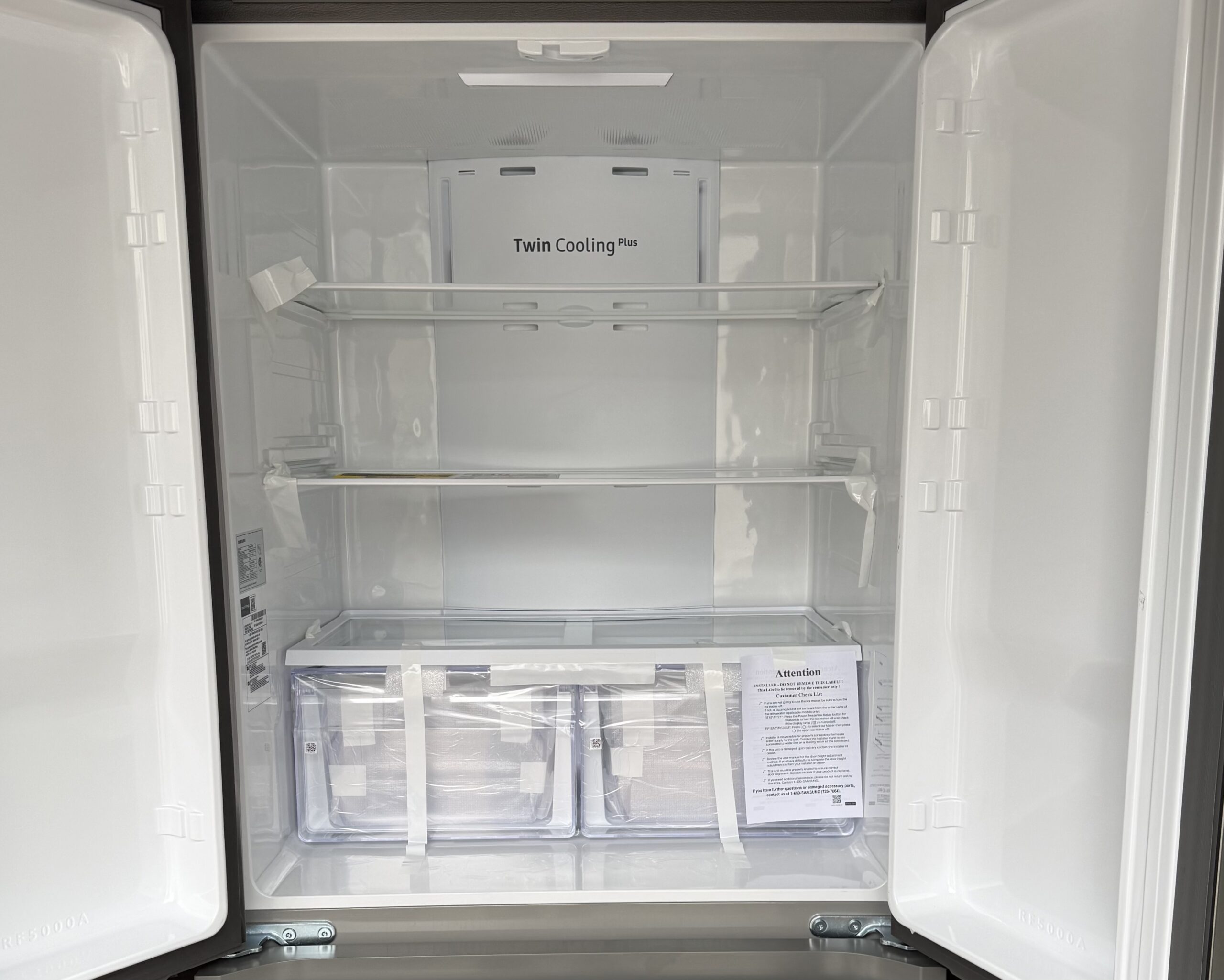 Samsung Counter-Depth French Door Refrigerator — Interior Fresh Food Compartment with Twin Cooling Plus