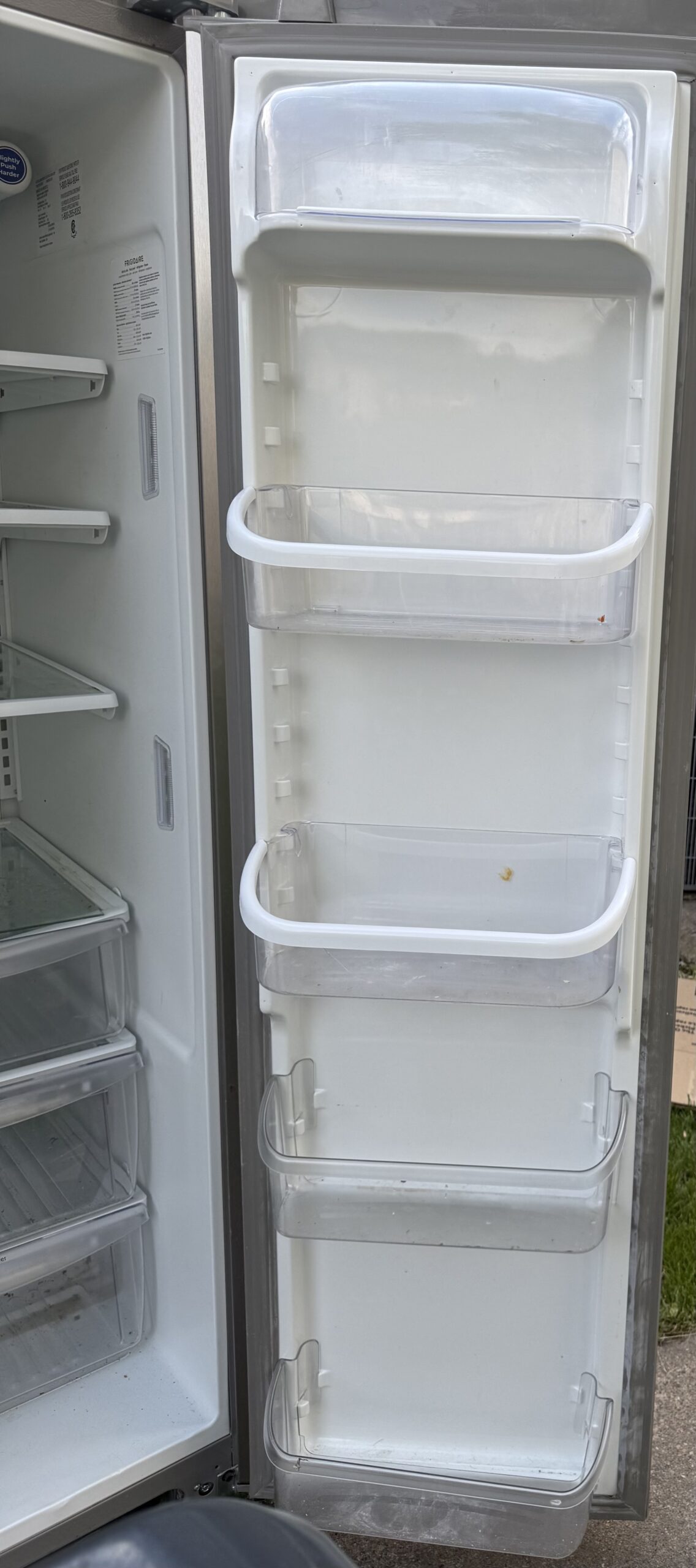 Frigidaire Gallery side-by-side refrigerator fresh-food door bins