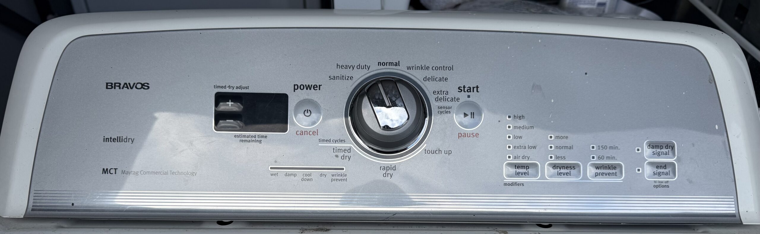 Maytag Electric Dryer — Control Panel