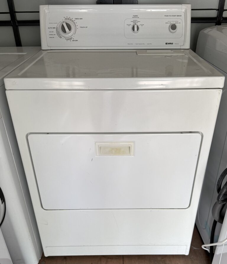 Kenmore electric dryer white large capacity — front view