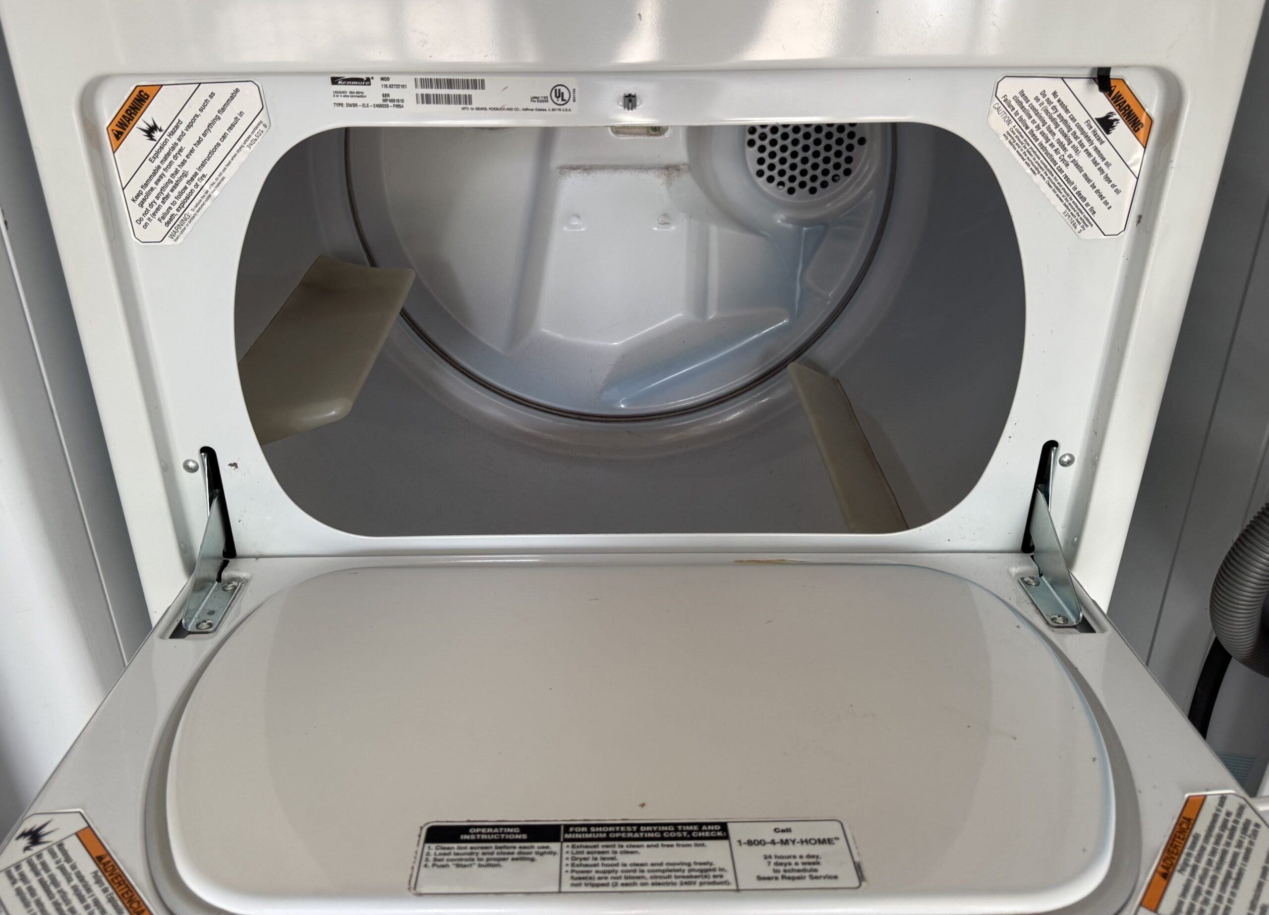 Kenmore electric dryer drum interior
