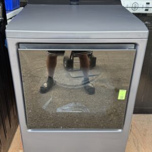 LG smart gas dryer graphite with EasyLoad door — front view