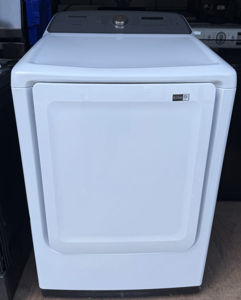 Samsung electric dryer white — front view
