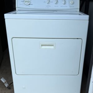 KitchenAid white gas dryer — front view