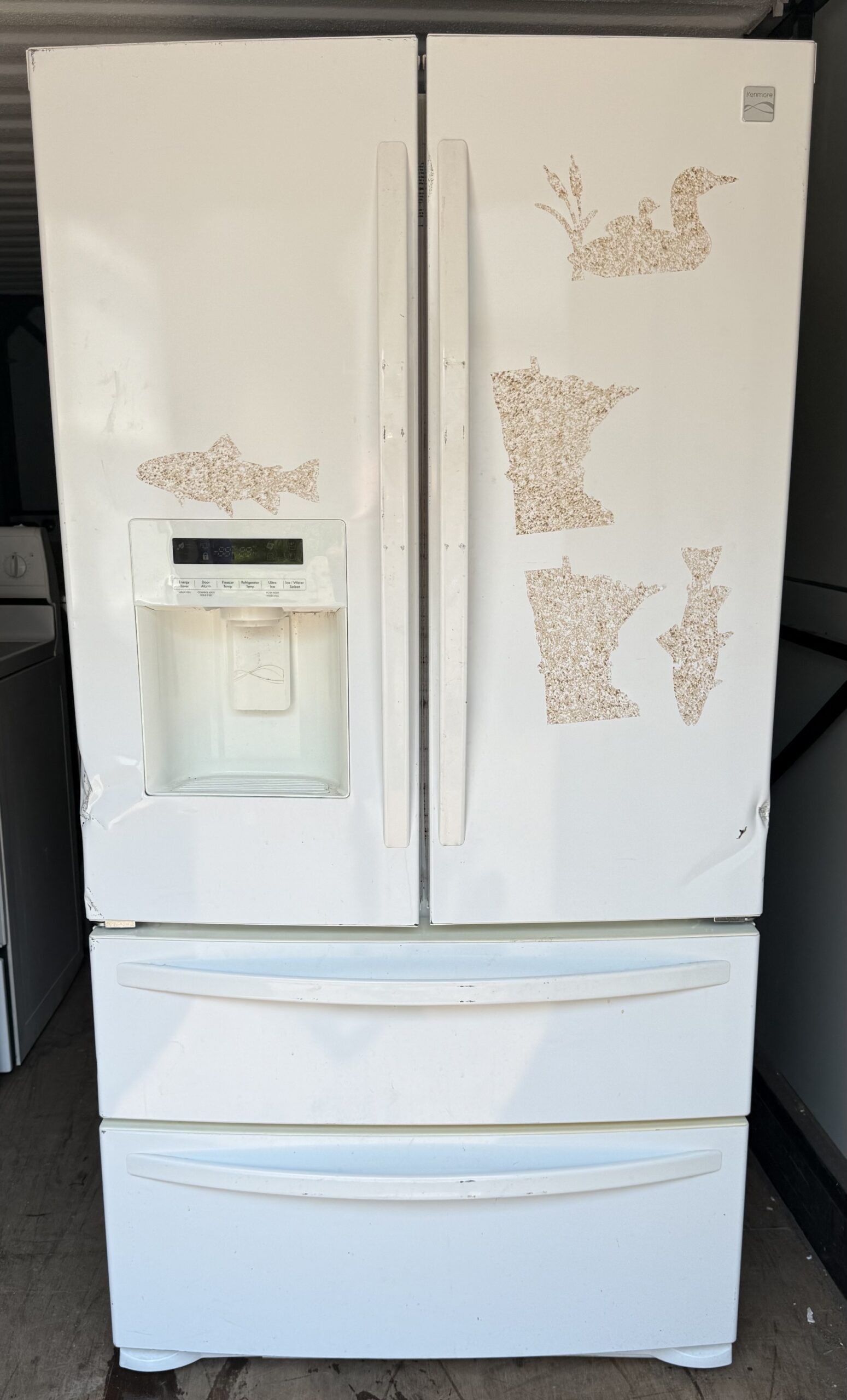 Kenmore French door refrigerator white — front view