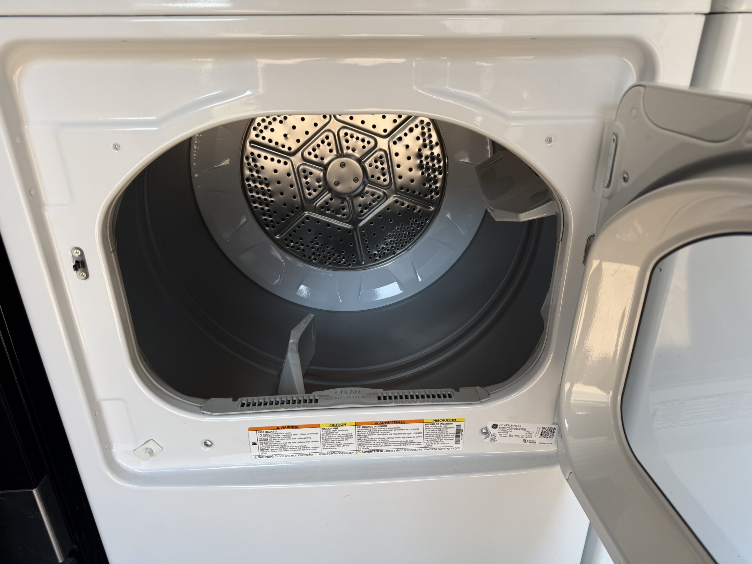 GE electric dryer drum interior