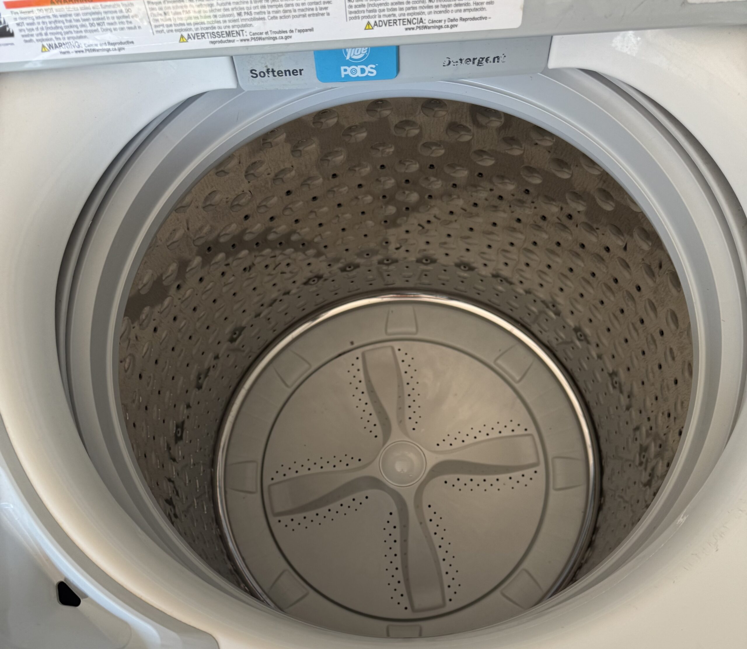GE washer stainless wash tub with impeller