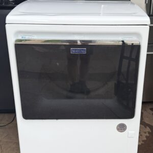 Maytag 7.4 cu ft Smart Gas Dryer — White, Extra Power
