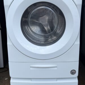 Whirlpool front-load washer white — front view