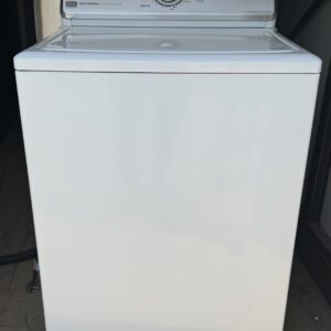 Maytag top-load washer white — front view