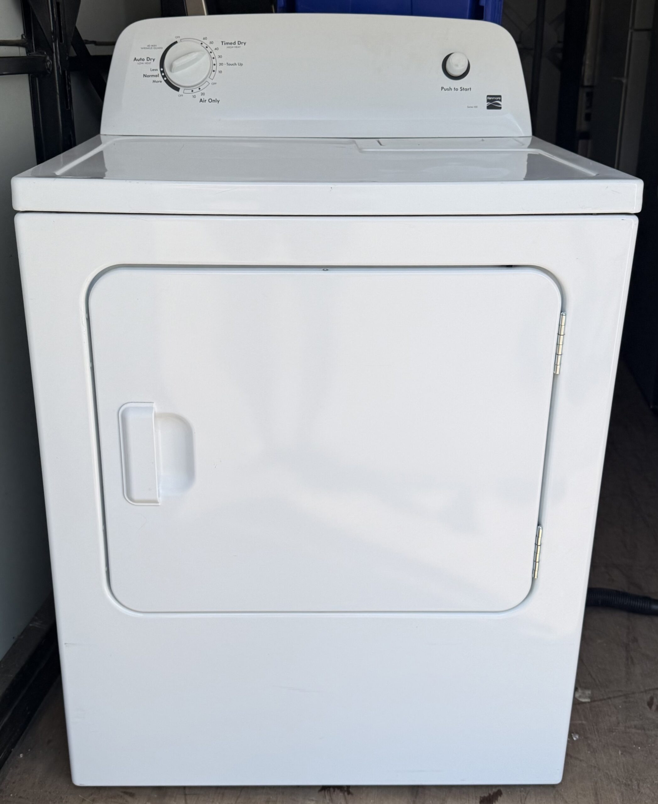 Kenmore electric dryer white — front view