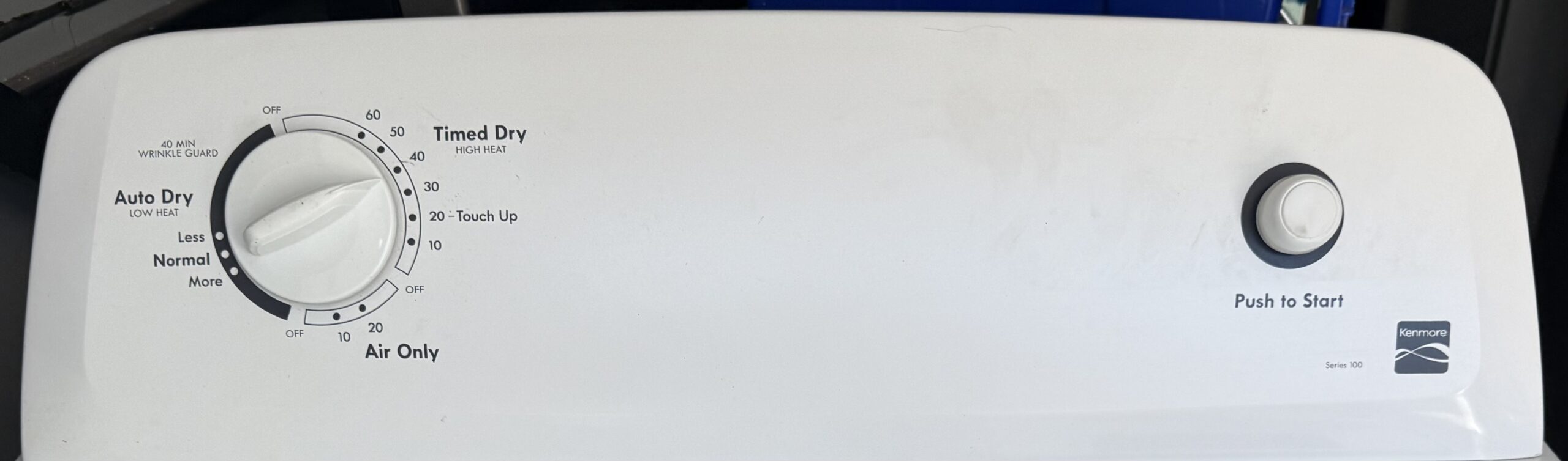 Kenmore dryer control panel
