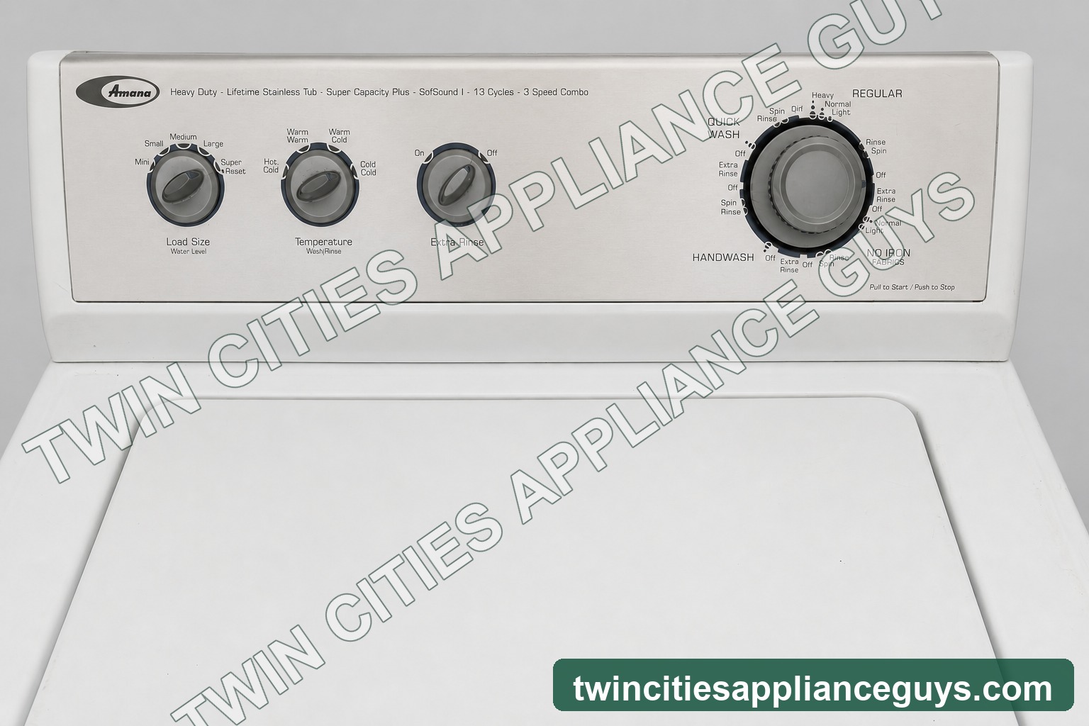 Mechanical control panel of Amana top-load washer