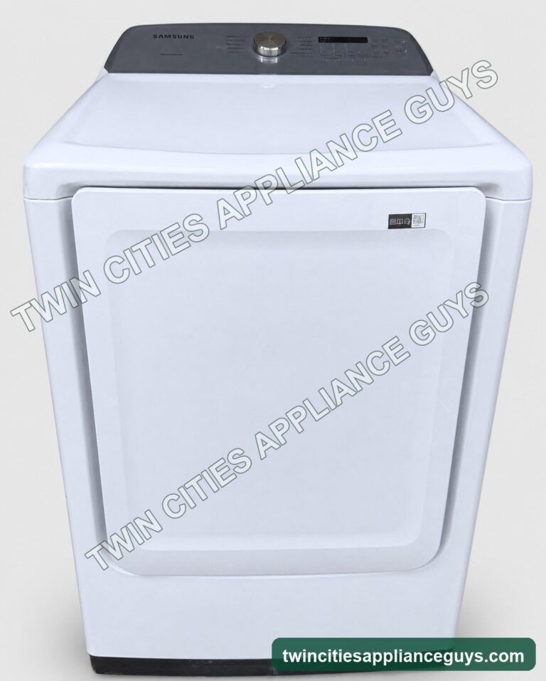 Samsung electric dryer white — front view