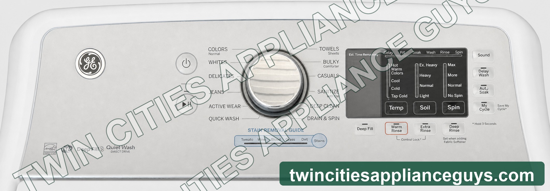 GE top-load washer control panel