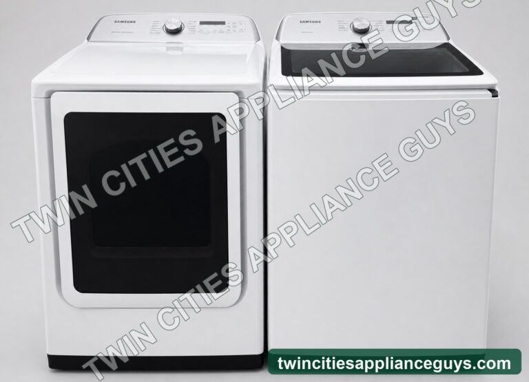 Samsung top-load washer and electric dryer set