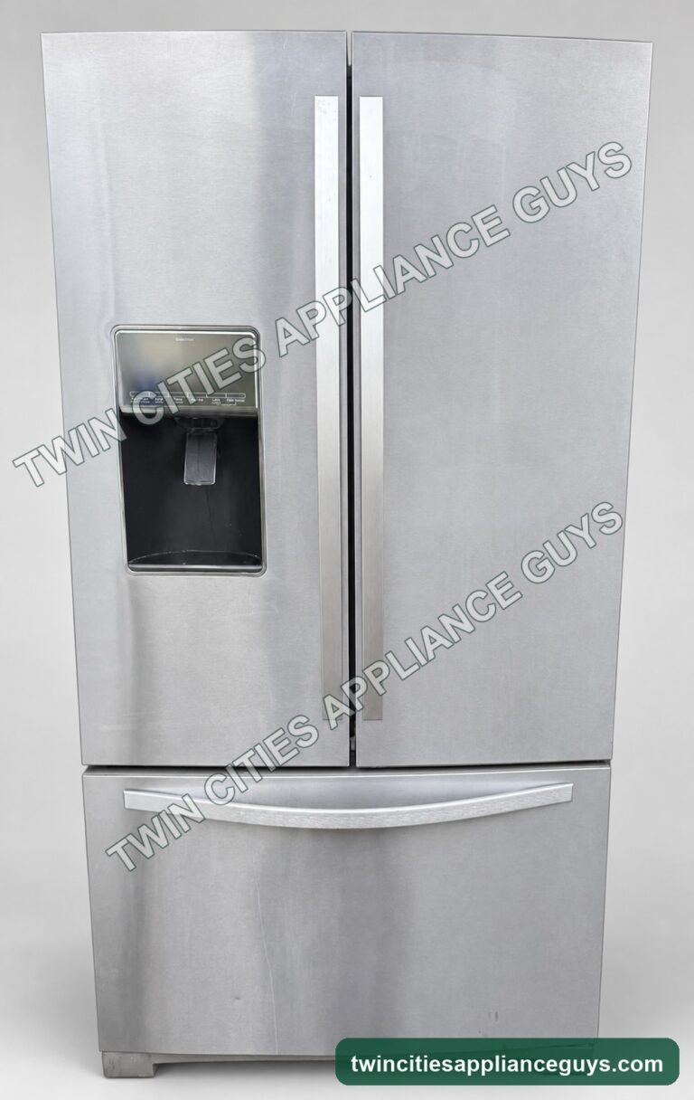 Whirlpool French-door refrigerator front with exterior dispenser