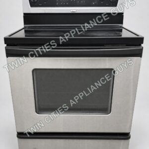 Whirlpool stainless steel electric range front view
