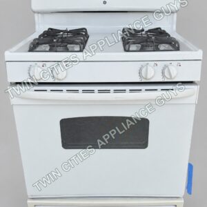 White GE freestanding gas range product view