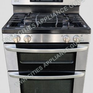 Stainless LG double-oven gas range product view