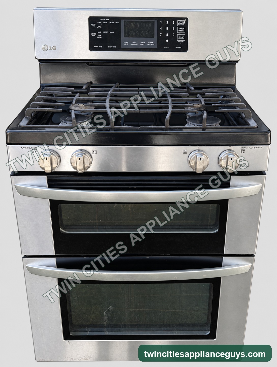Stainless LG double-oven gas range product view