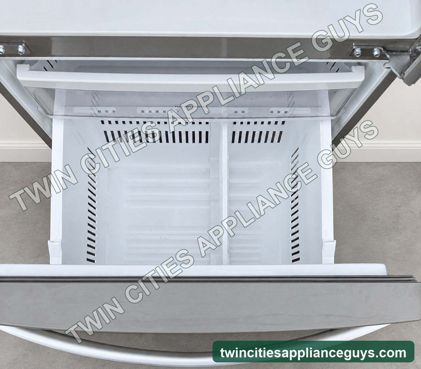 Stainless LG French-door refrigerator product view