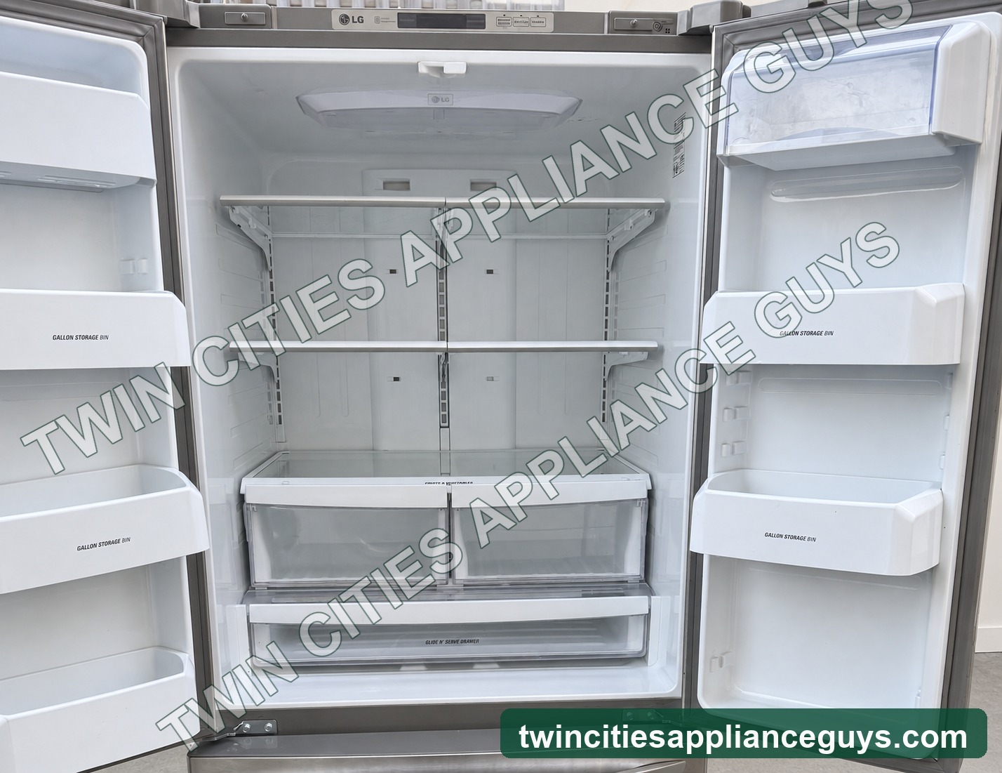 Stainless LG French-door refrigerator product view
