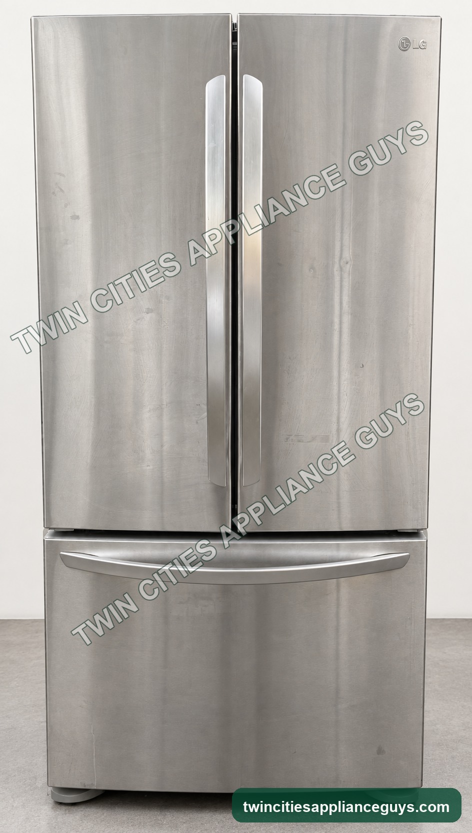Stainless LG French-door refrigerator product view