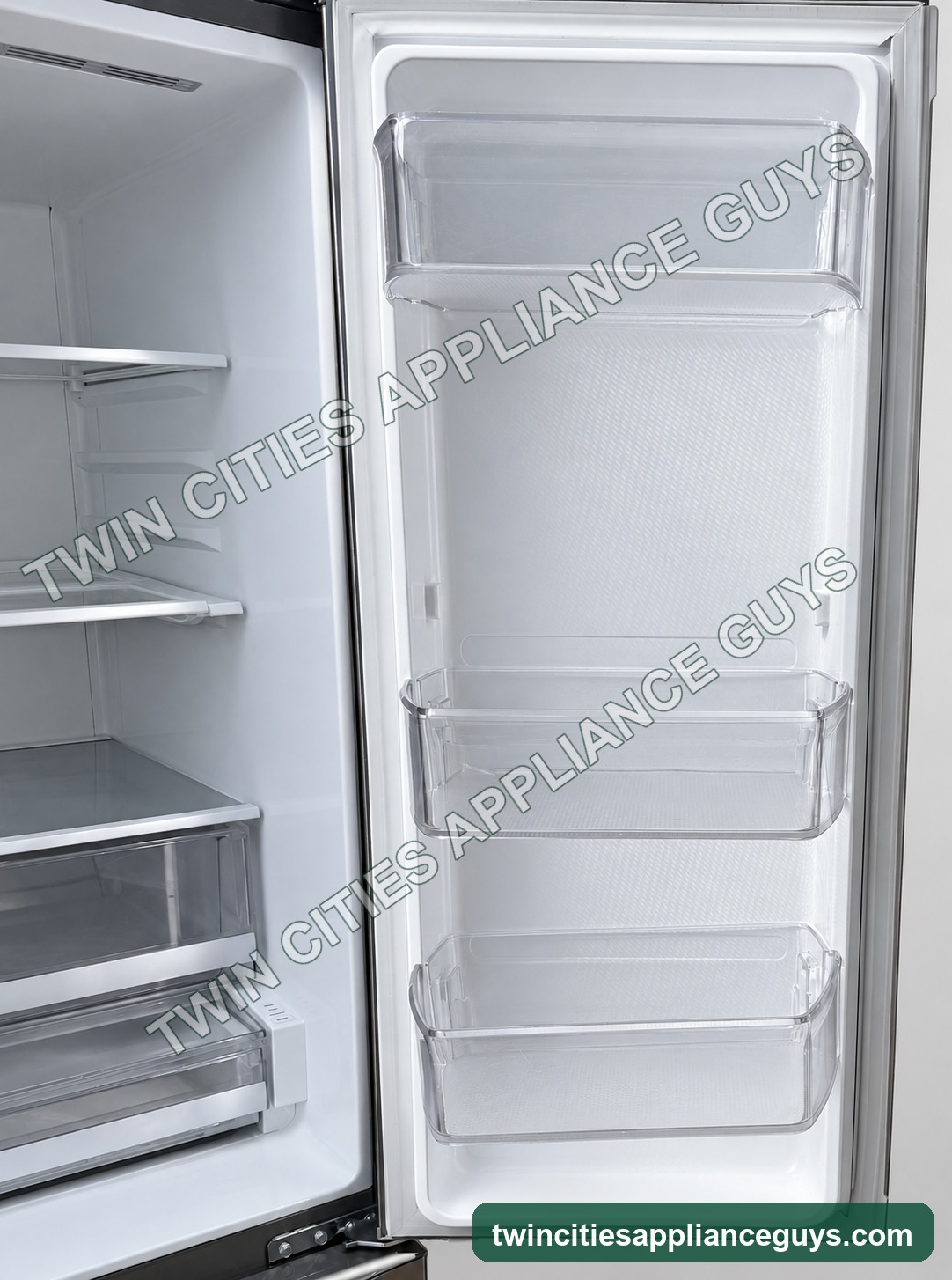 Stainless LG four-door refrigerator product view
