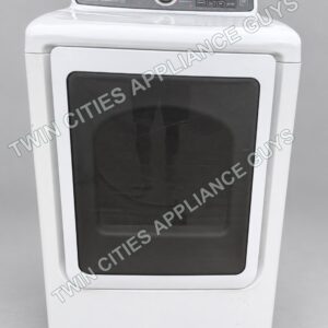 Samsung white gas dryer front view with control panel