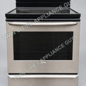Amana stainless electric smoothtop range front view