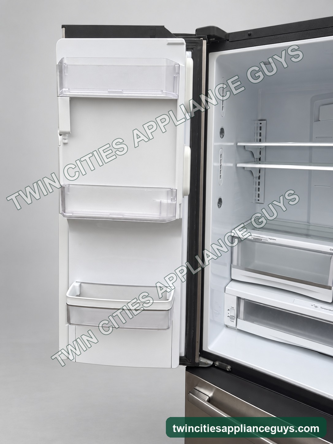 GE Profile refrigerator left door storage bins