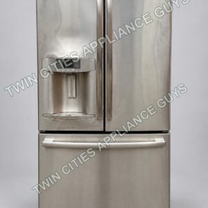 GE Profile stainless counter-depth French-door refrigerator front view