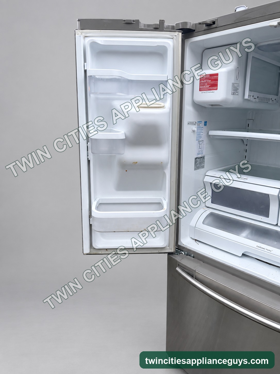 Samsung refrigerator left door storage and dispenser housing