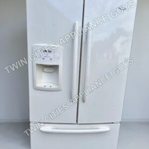 Maytag white French door refrigerator front view