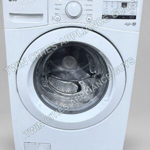Front view of white LG front-load washer