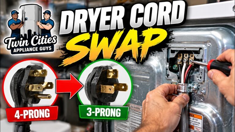 Changing an electric dryer cord from 4-prong to 3-prong at Twin Cities Appliance Guys